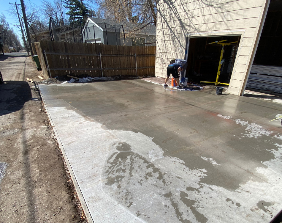 concrete patio and driveway