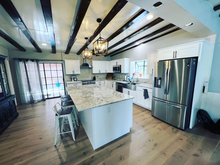 Kitchen remodeling project in Colorado Springs with custom cabinets and quartz countertops